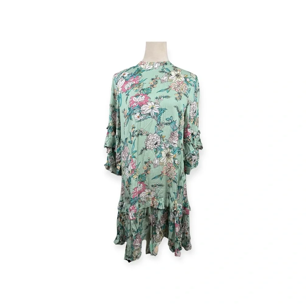 NWT Petal & Pup Mint colored print Dress with ruffle accents size 6
